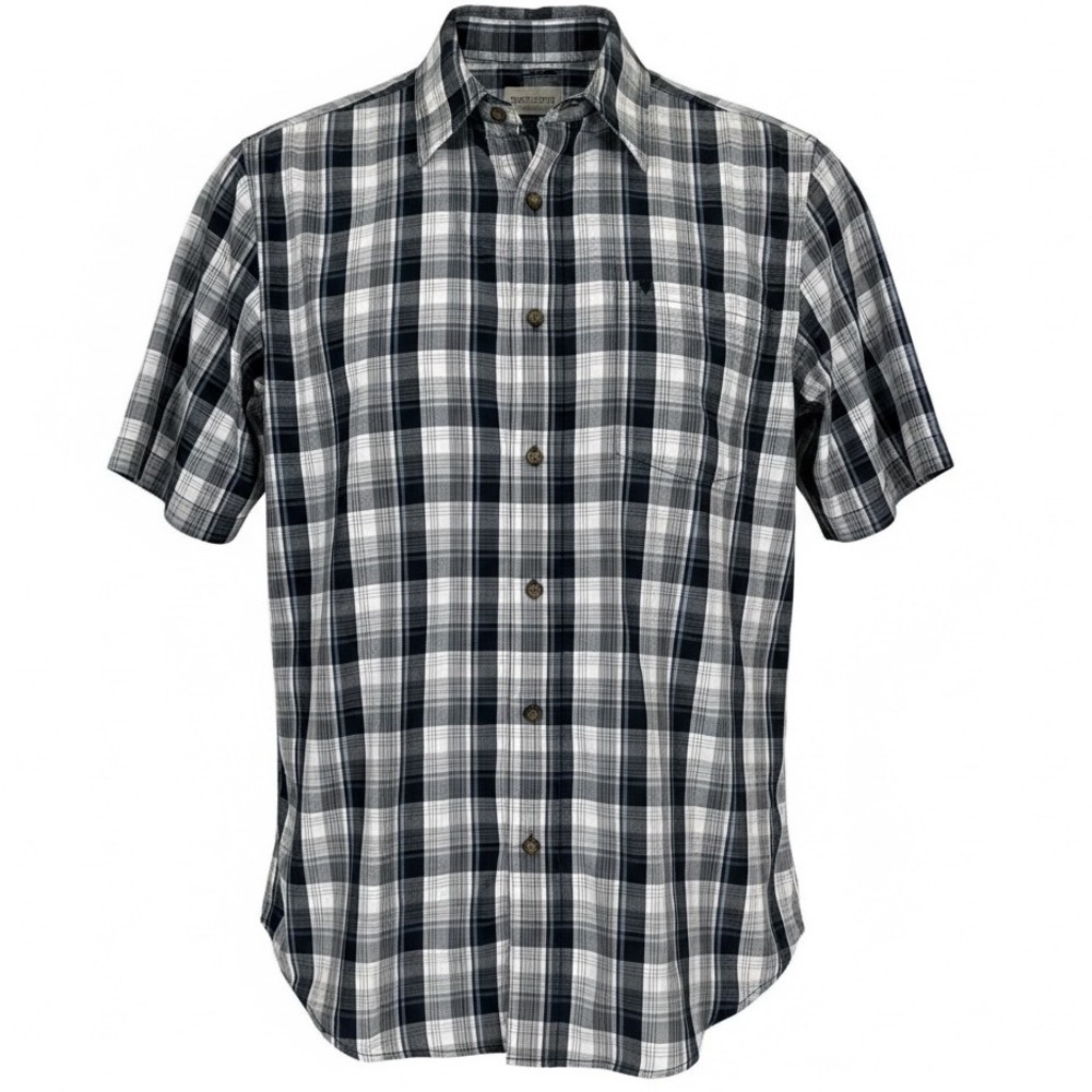 Carhartt Plaid Button‎ Up Shirt Men's Medium Blue Relaxed Fit Cotton Workwear
